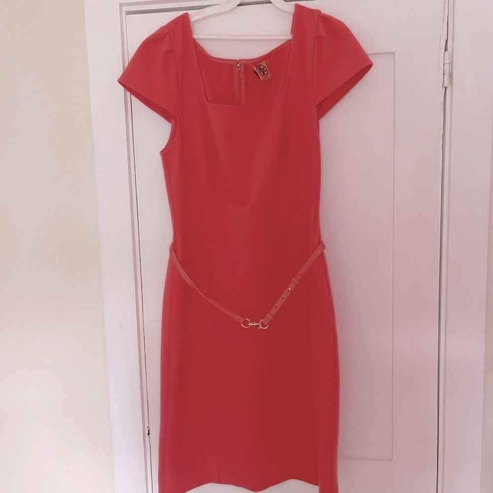 Tory Burch XL dress- STUNNING!! Pinkish orange with adjustable belt